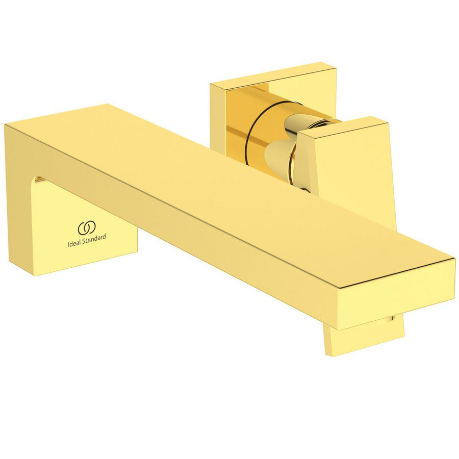 Wandmengkraan 5l/min m. uitloop 230mm 2 opbouw brushed gold Extra