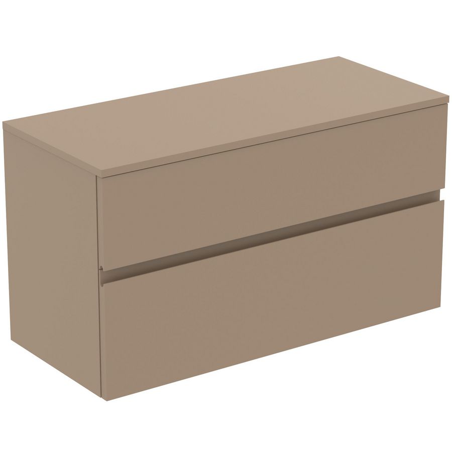 Wastafelmeubel 1002x440x558mm mat greige 2 laden Finesse