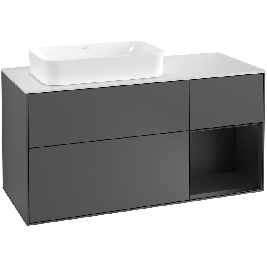 Wastafelonderkast Finion 1200x603x501mm Antr. Matt Lacquer G281PDGK