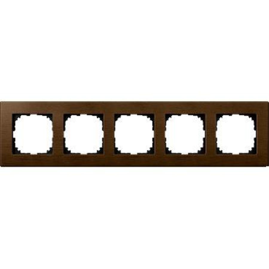 Afdekframe Merten M-Elegance hout 5 stellen walnoot