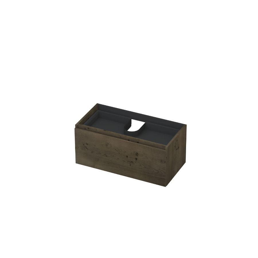 INK Onderkast 1L m bin ld grpls hout krlst fin Charcl 90x45