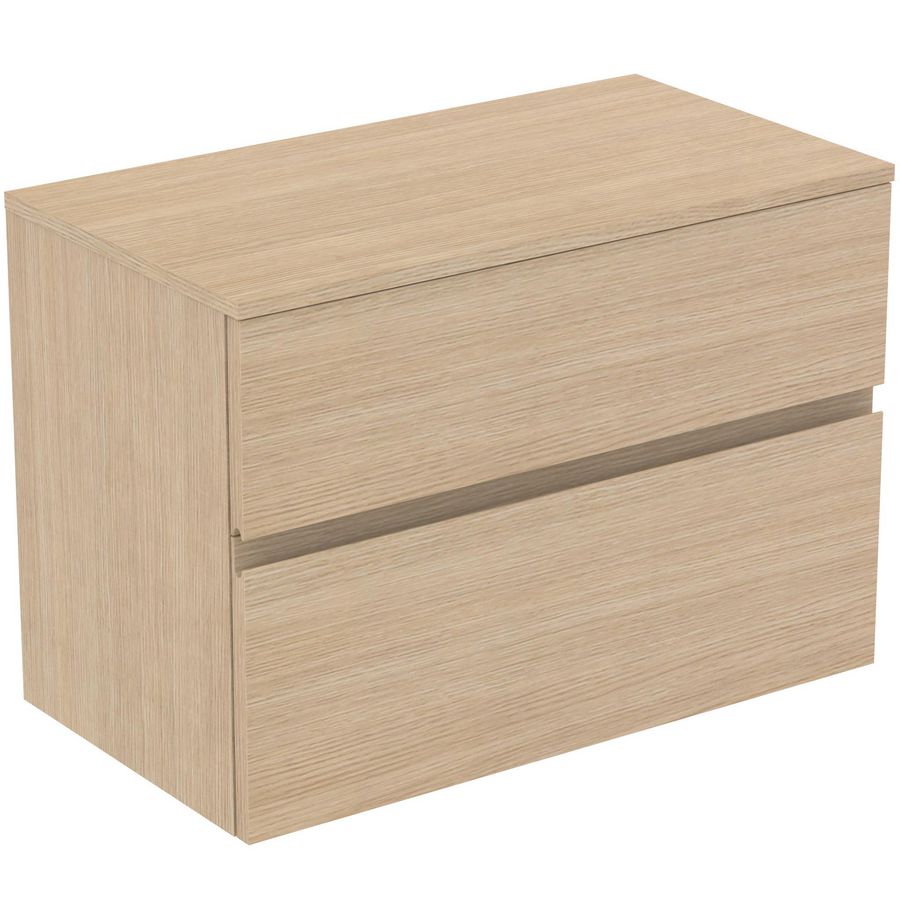 Wastafelmeubel 802x440x558mm white oak 2 laden Finesse