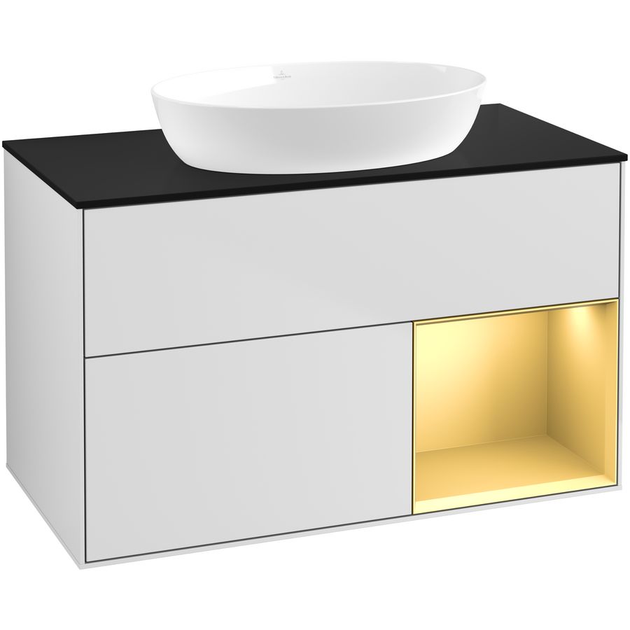 Wastafelonderkast Finion 1000x603x501mm White Matt Lacquer GA22HFMT