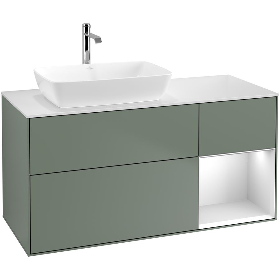 Wastafelonderkast Finion 1200x603x501mm Olive Matt Lacquer F811MTGM