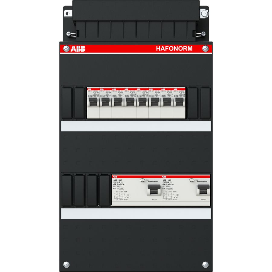 Installatiekast 8x achter 2x30mA 3-f