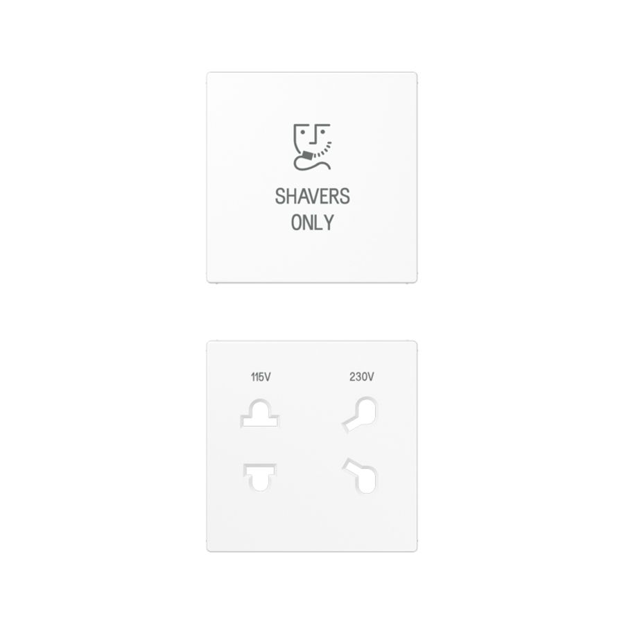 Afdekking AS500 alpen wit voor scheer contactdoos.