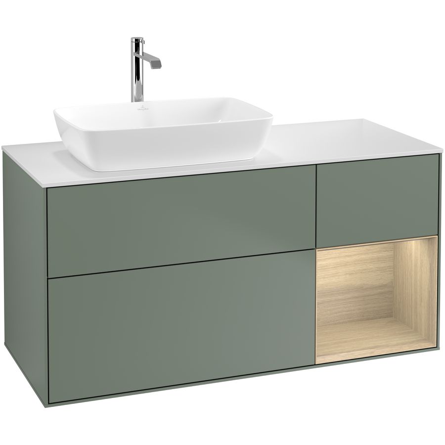 Wastafelonderkast Finion 1200x603x501mm Olive Matt Lacquer F811PCGM