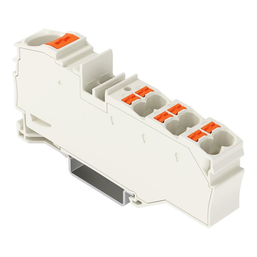 Verdeelklem 1 x 16mm² / 6 x 4mm² lichtgrijs VVE=7