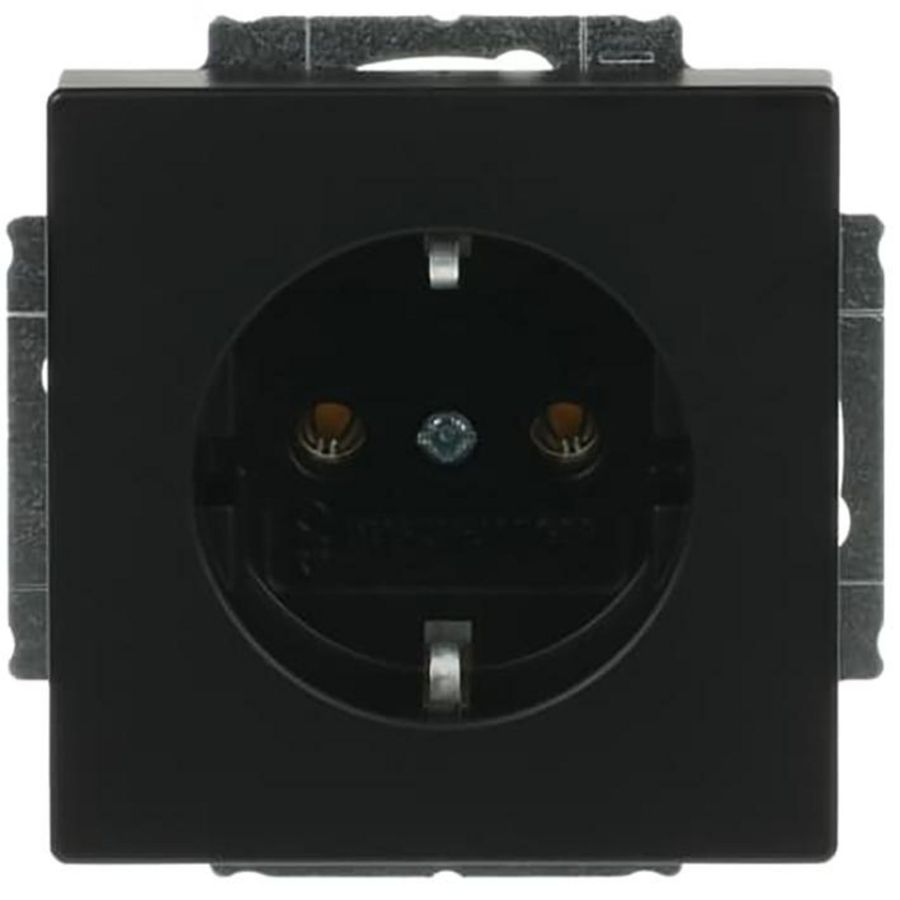 Wandcontactdoos randaarde Centraalplaat inbouw f-matzwart (20 EUC-885)