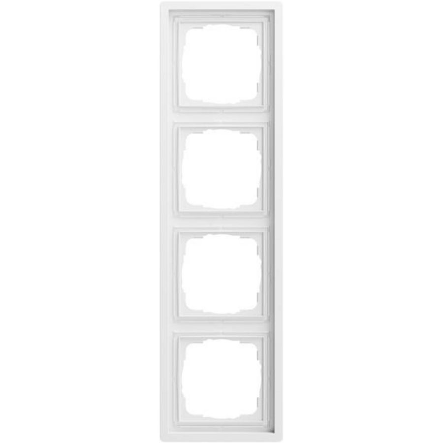 Afdekraam 4-v Gira F100 zuiver wit m(gel.)
