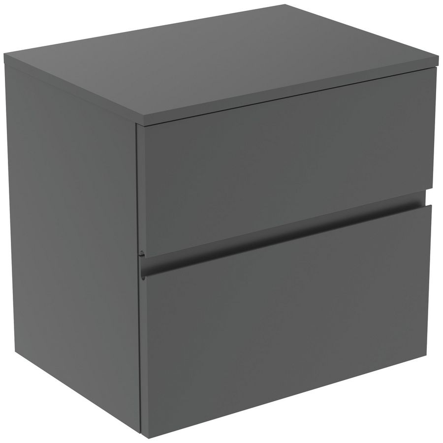 Wastafelmeubel 602x440x558mm matt anthracite 2 laden Finesse