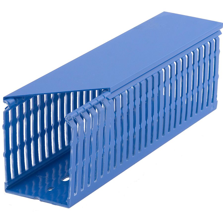 Lengte a 2m. veiligheidskoker / bedradingskoker 30x80mm blauw met folie