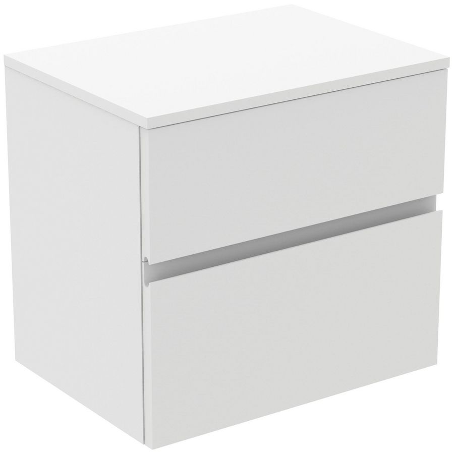 Wastafelmeubel 602x440x558mm matt white 2 laden Finesse