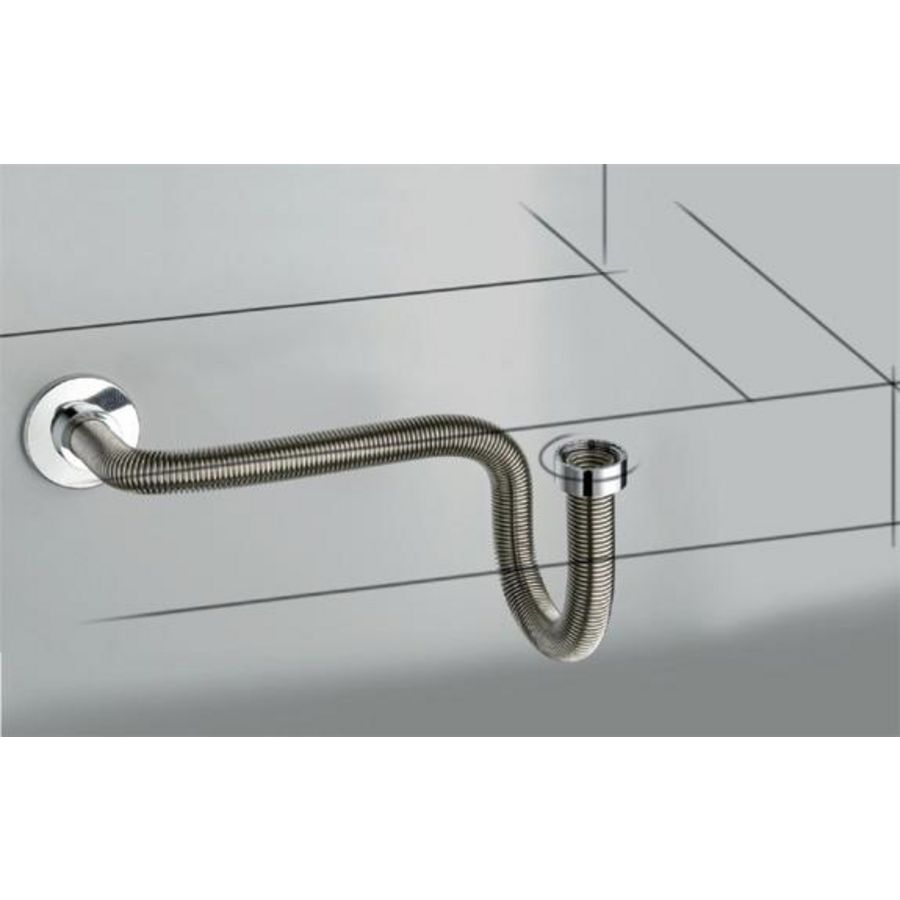 Flexibele RVS aansluitbuis Passepartout 32/40mm PP pijp