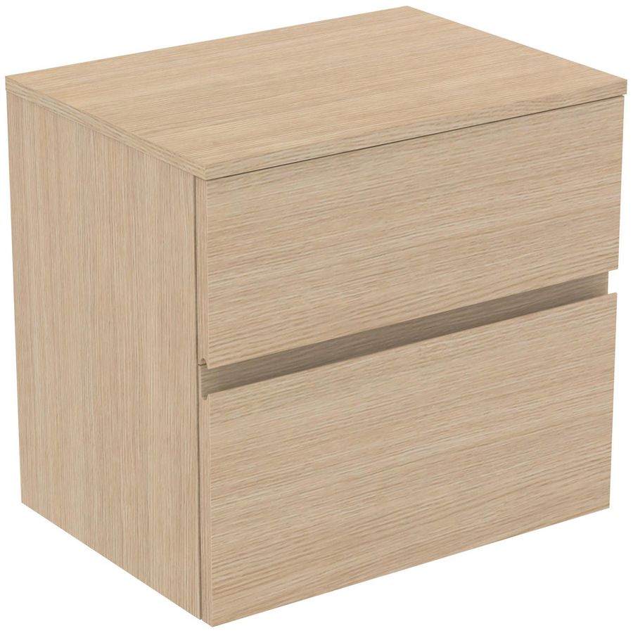 Wastafelmeubel 602x440x558mm white oak 2 laden Finesse