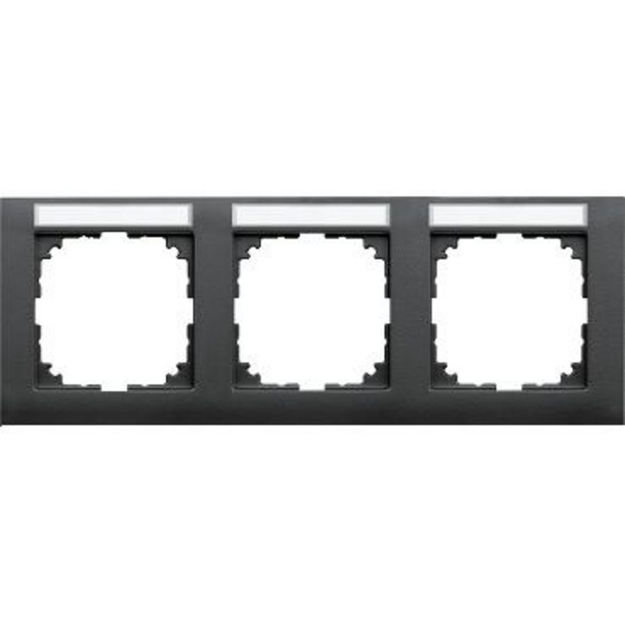 Afdekframe Merten M-Pure 3 stellen tekstveld horizontaal ant