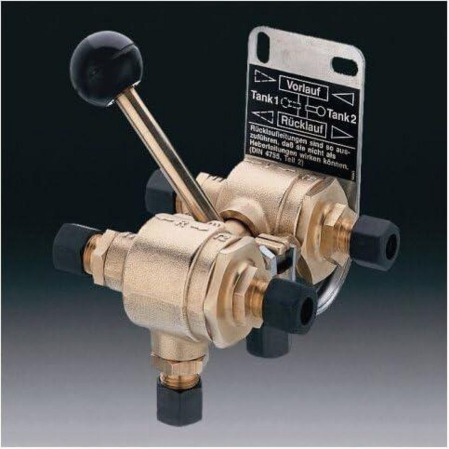 Aansl.set 15mm 6v.dubb omschakelapp.fitt.m.schroefdr