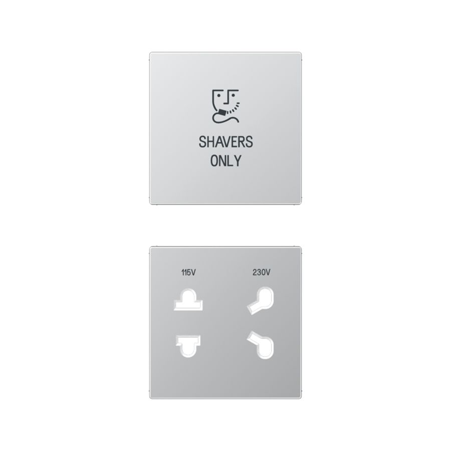 Afdekking A500 aluminium voor scheer contactdoos.