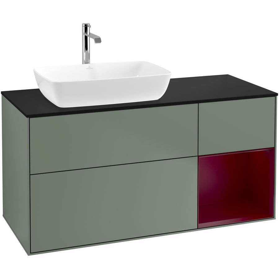Wastafelonderkast Finion 1200x603x501mm Olive Matt Lacquer F812HBGM