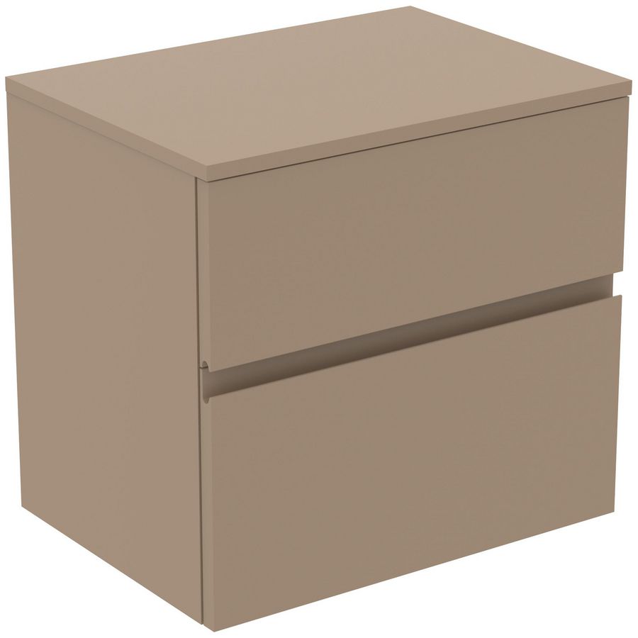 Wastafelmeubel 602x440x558mm mat greige 2 laden Finesse