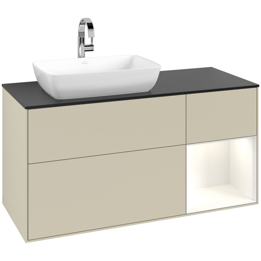 Wastafelonderkast Finion 1200x603x501mm S.Grey Matt Lacquer G812GFHJ