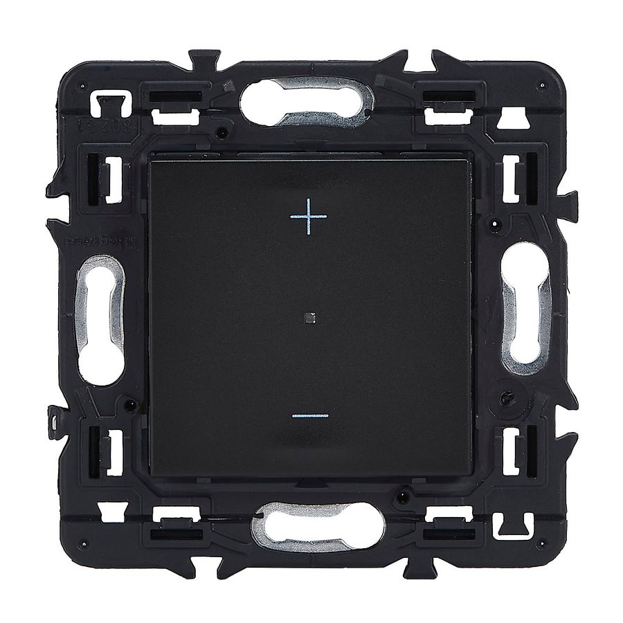 Dimmer 3-draads klauwen 2 modulen zwart Valena Next