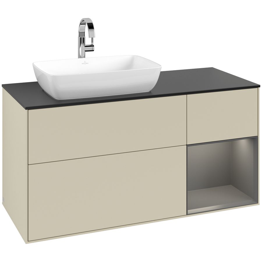Wastafelonderkast Finion 1200x603x501mm S.Grey Matt Lacquer G812GKHJ