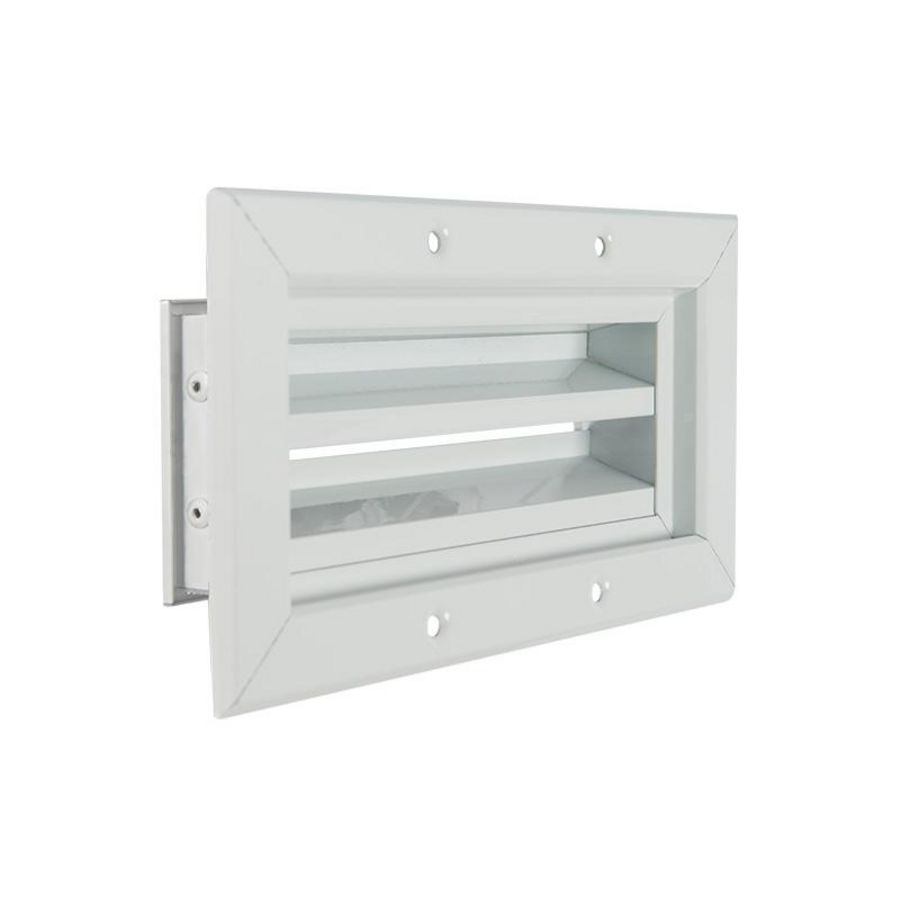 ALU gevelrooster vaste lamellen 170x70mm wit