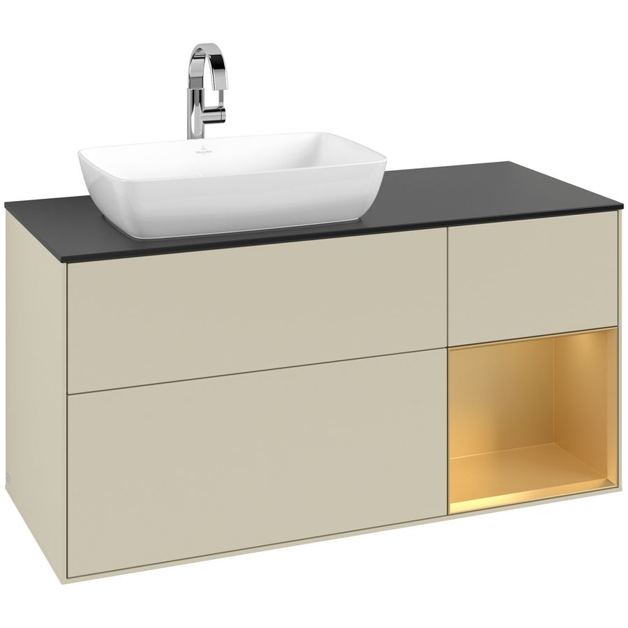 Wastafelonderkast Finion 1200x603x501mm S.Grey Matt Lacquer G812HFHJ