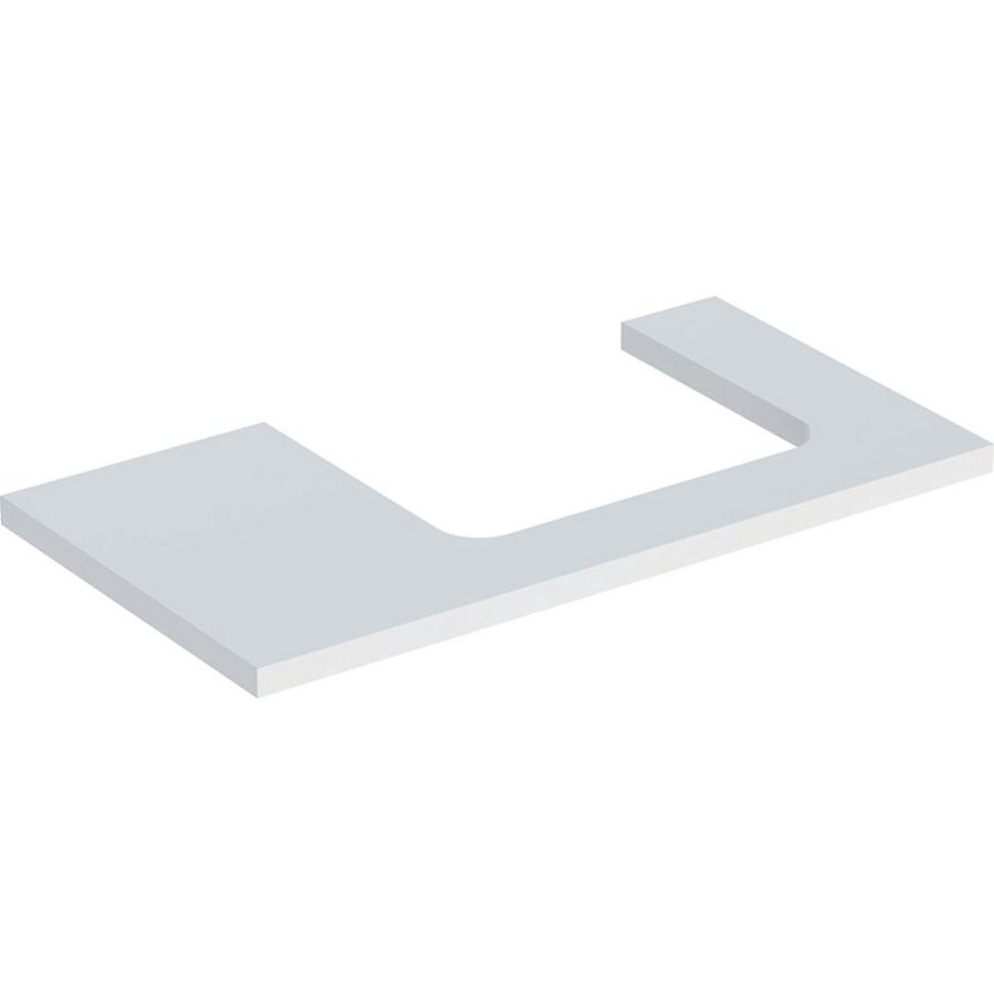 Wastafelblad voor opzetwastafel 75cm mat wit uitsparing rechthoekig gecentreerd ONE