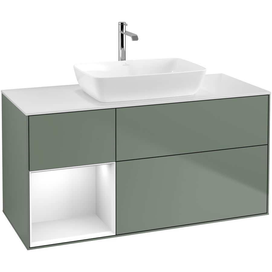 Wastafelonderkast Finion 1200x603x501mm Olive Matt Lacquer F821GFGM