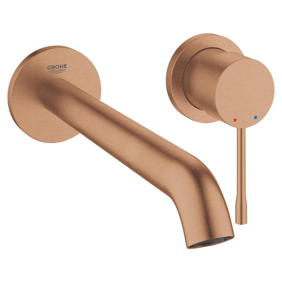 Afbouwdeel Essence L-size 2-gats wandmengkraan 1-hendel 230mm warm sunset geborsteld (mat bronskleurig) (prof) excl. inbouwdeel