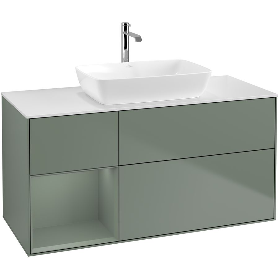 Wastafelonderkast Finion 1200x603x501mm Olive Matt Lacquer F821GMGM