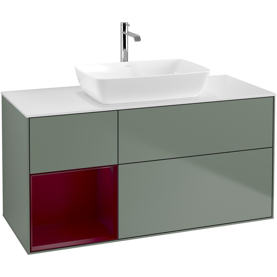 Wastafelonderkast Finion 1200x603x501mm Olive Matt Lacquer F821HBGM