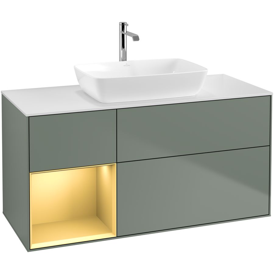 Wastafelonderkast Finion 1200x603x501mm Olive Matt Lacquer F821HFGM