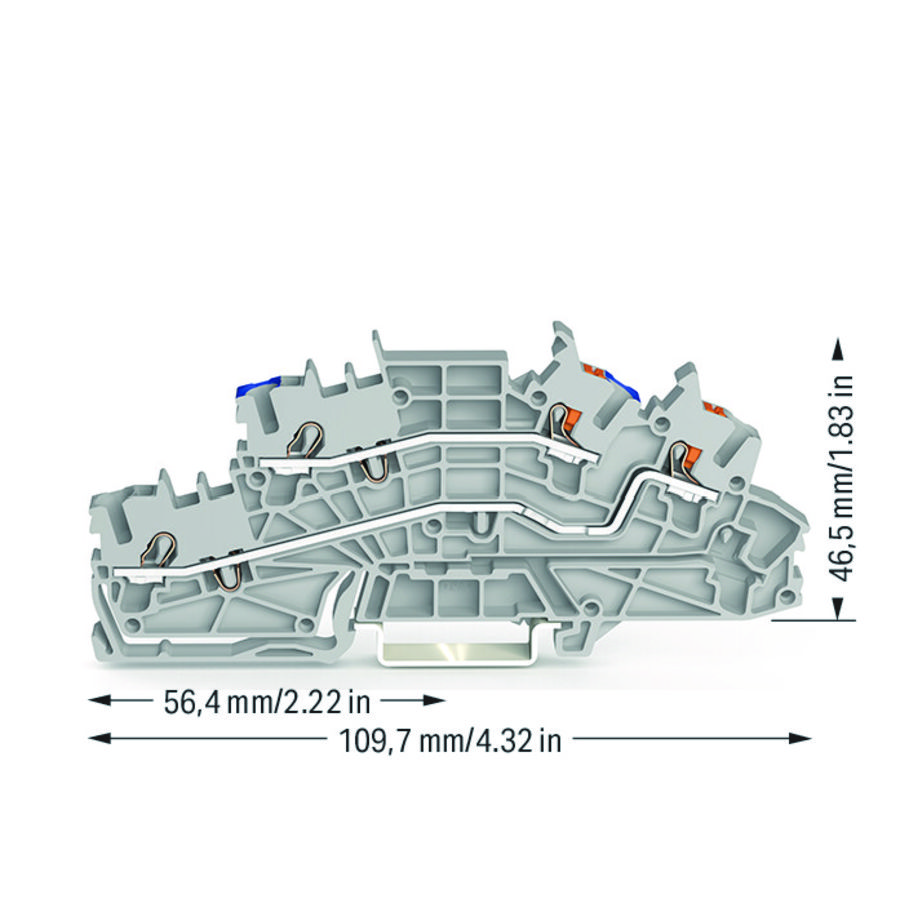 Etage installatieklem bedieningsopening + drukknop  2,5mm² 6549 VVE=50
