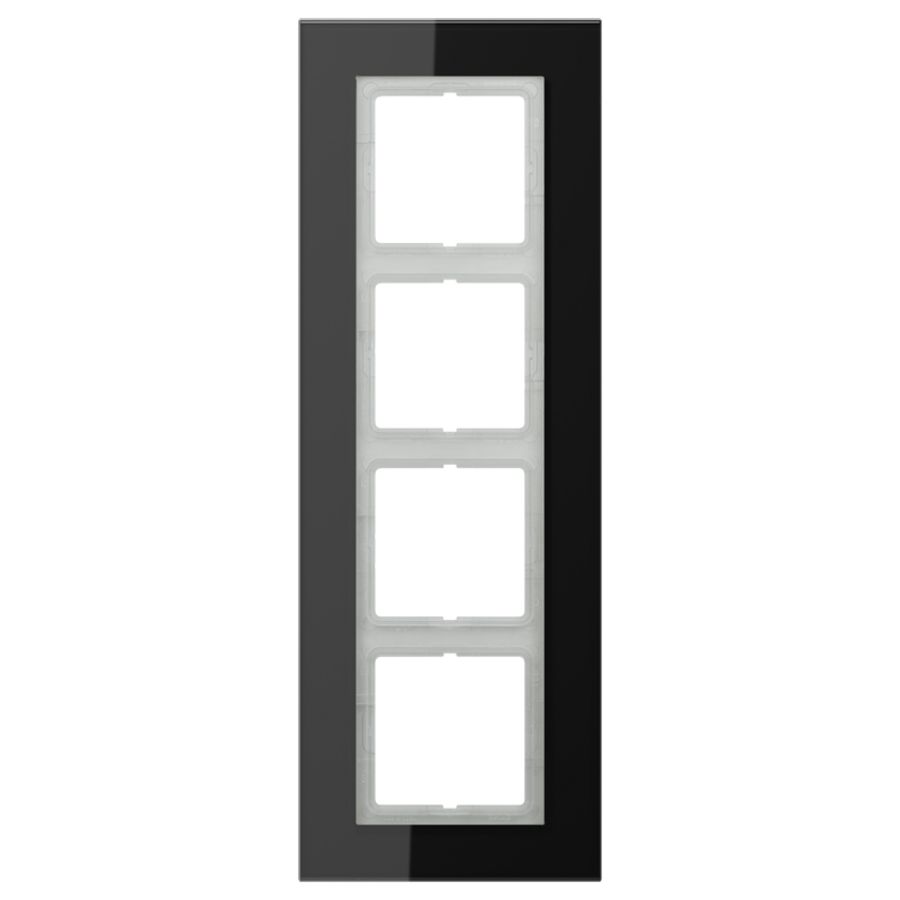 Afdekraam zwart glas 4-voudig LS-plus