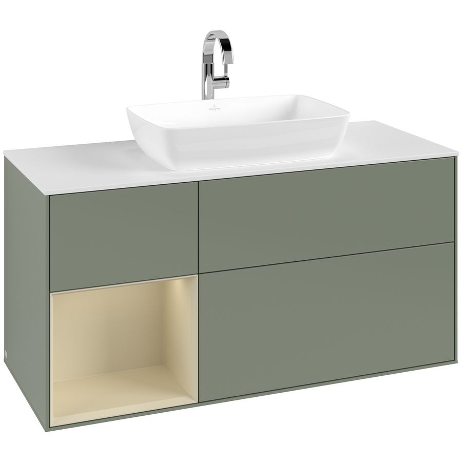 Wastafelonderkast Finion 1200x603x501mm Olive Matt Lacquer F821HJGM
