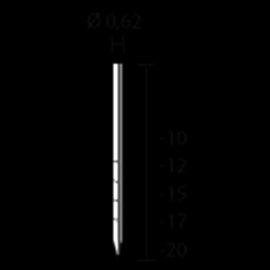 Doos a 20000st. Schietnagel Stift gebronsd lengte 12mm
