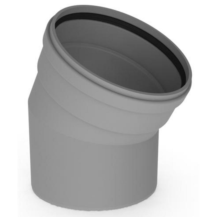 Twinline bocht PP 130mm 30° grijs VVE=4