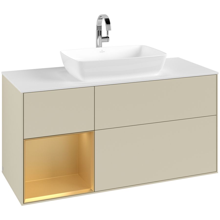 Wastafelonderkast Finion 1200x603x501mm S.Grey Matt Lacquer G821HFHJ