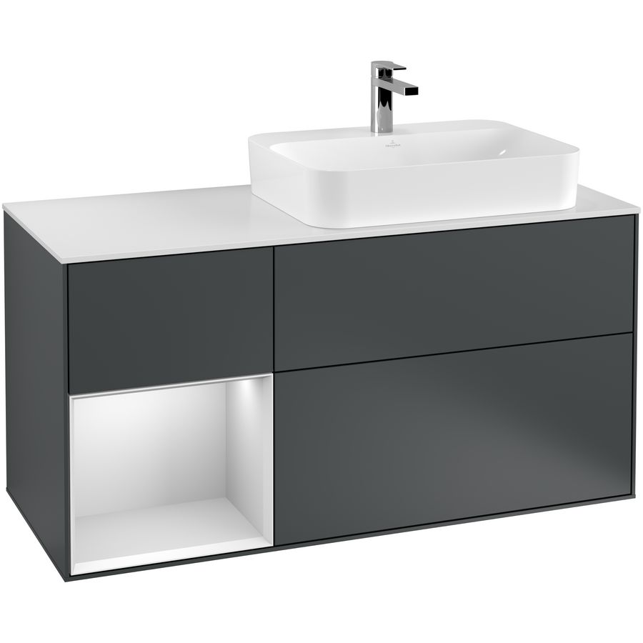 Wastafelonderkast Finion 1200x603x501mm Mid.Blue Matt Lacquer G391MTHG