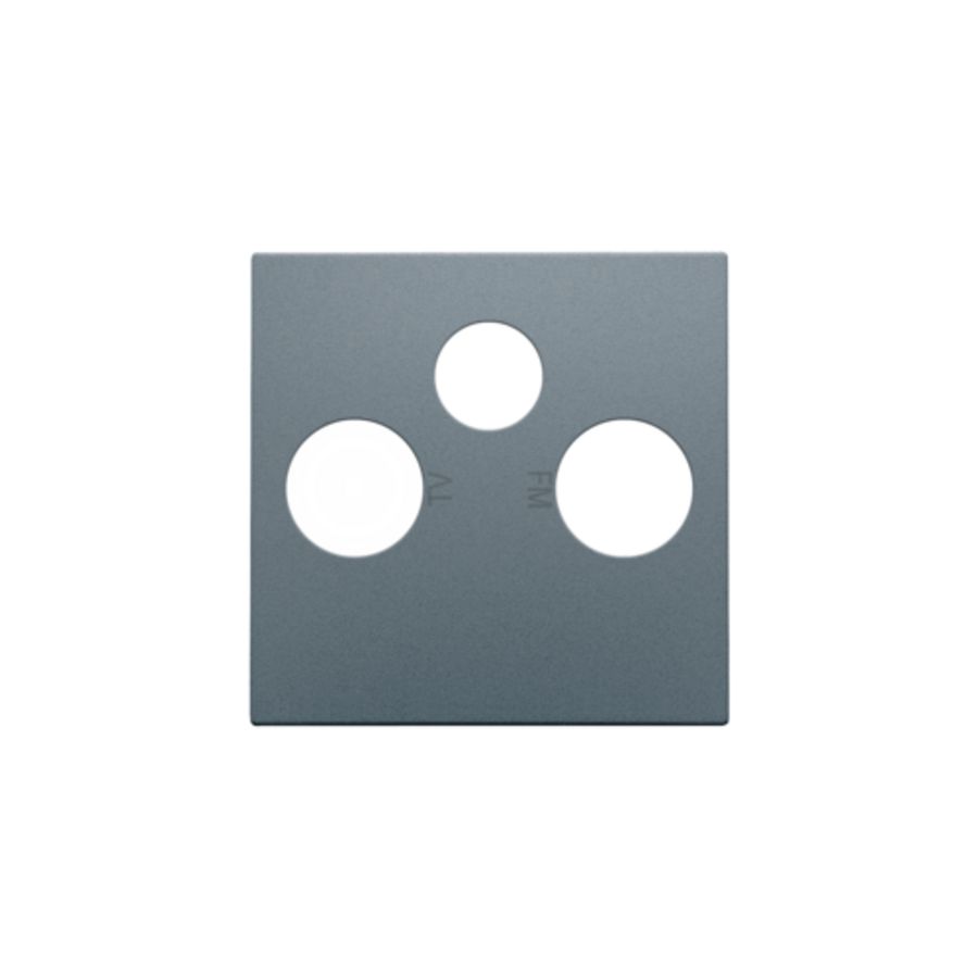 Afwerkingsset 2 enkelvoudige coaxaans. TV/FM/Satt. blue grey