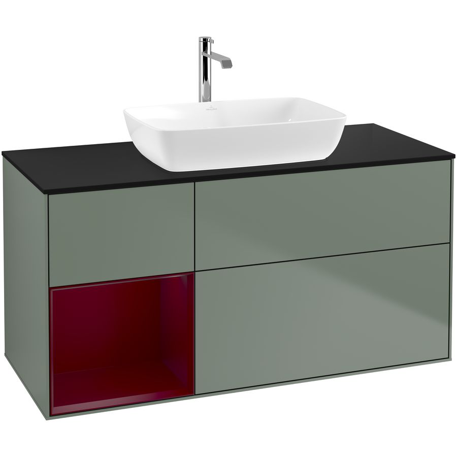 Wastafelonderkast Finion 1200x603x501mm Olive Matt Lacquer F822HBGM