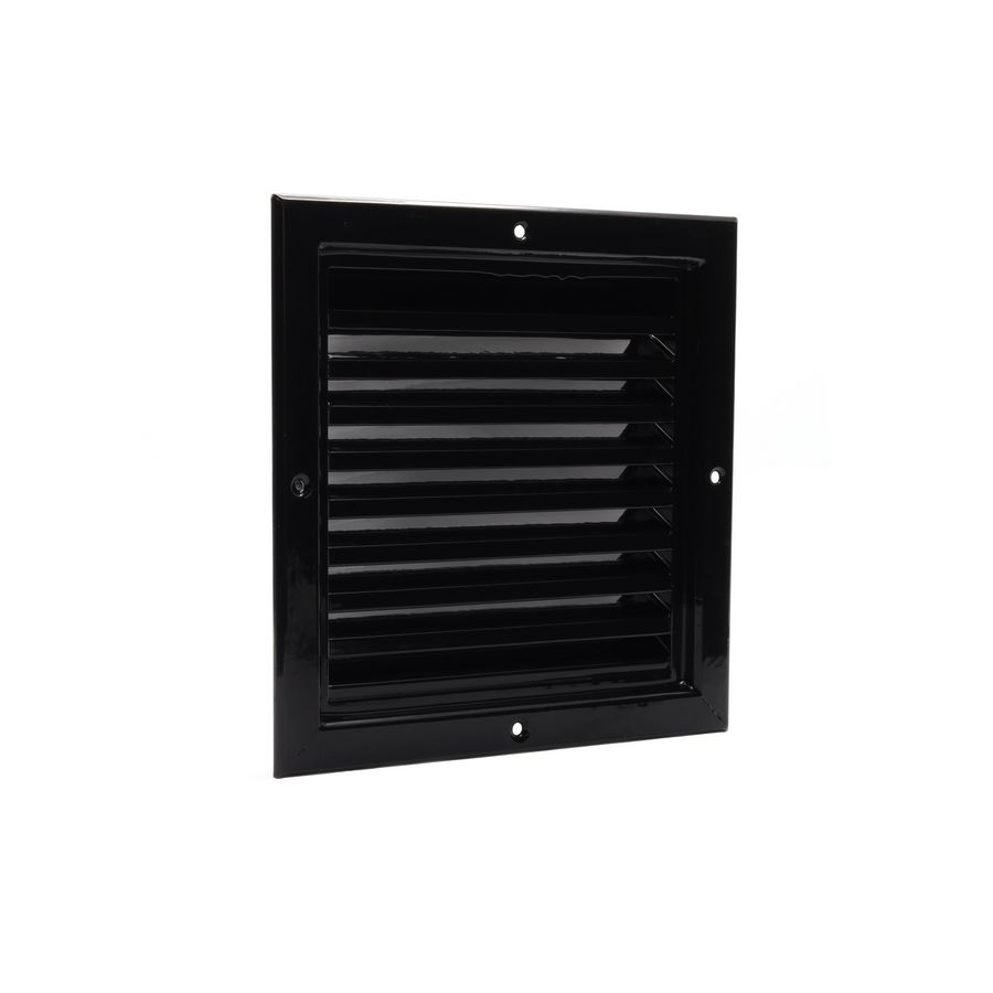 ALU gevelrooster vaste lamellen 200x200mm zwart