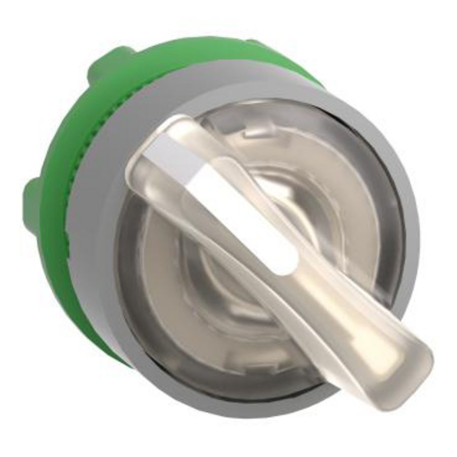 white illum selector switch head 2-position stay put cp grey