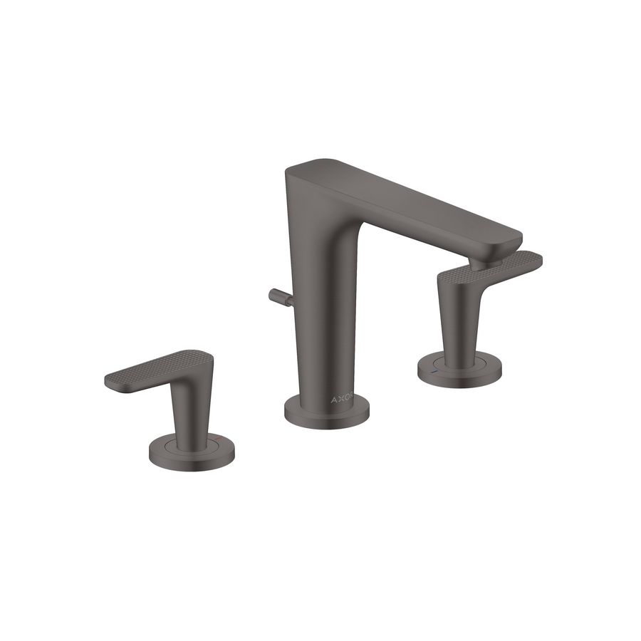 3-gats wastafelkraan 125 incl. waste-inrichting Cubic Cut greep brushed black chrome Citterio-C