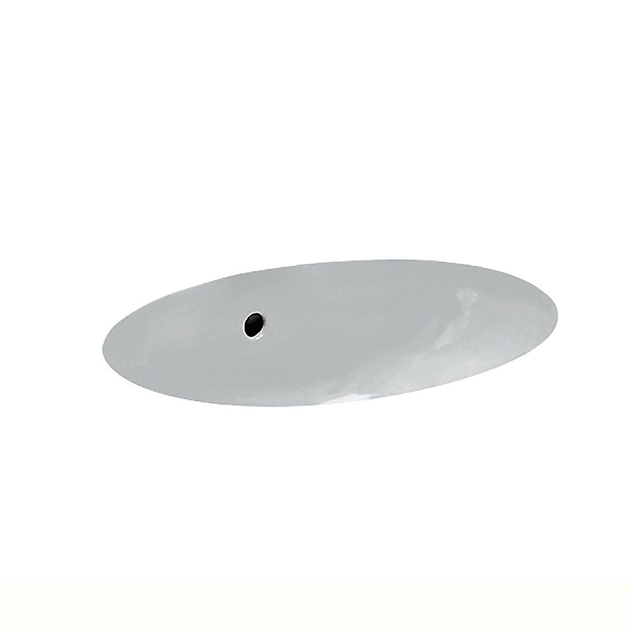 Onderbouwwastafel 495x360mm z. kraangat met overloop wit
