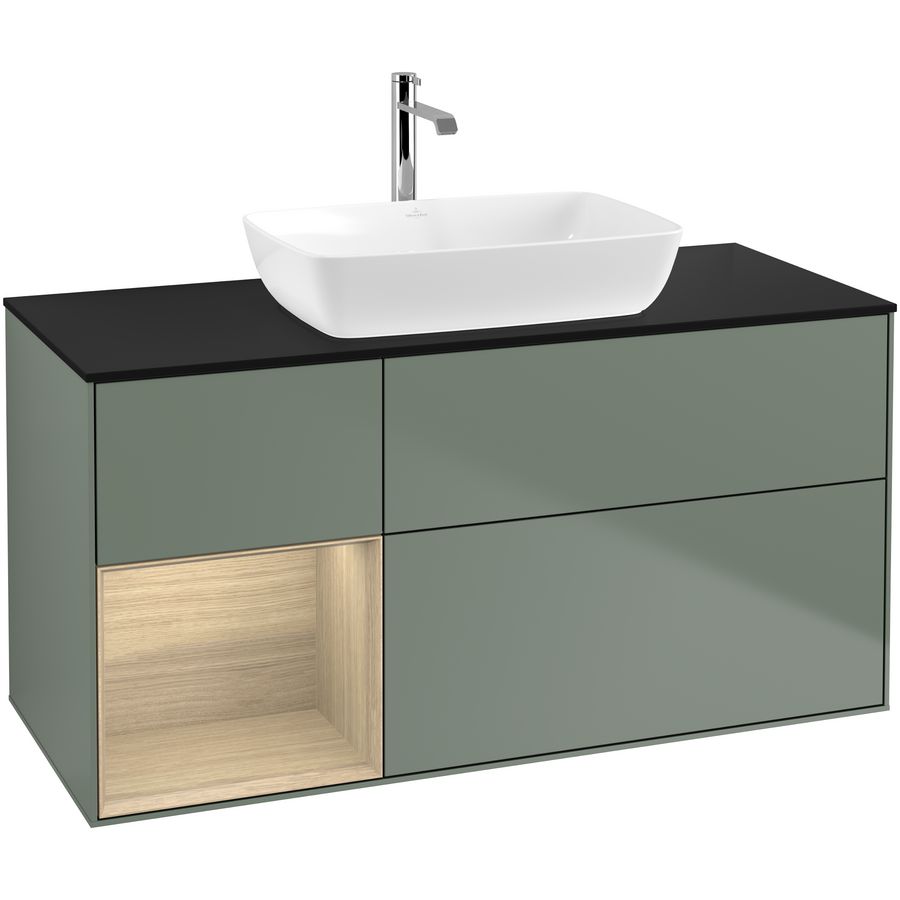 Wastafelonderkast Finion 1200x603x501mm Olive Matt Lacquer F822PCGM