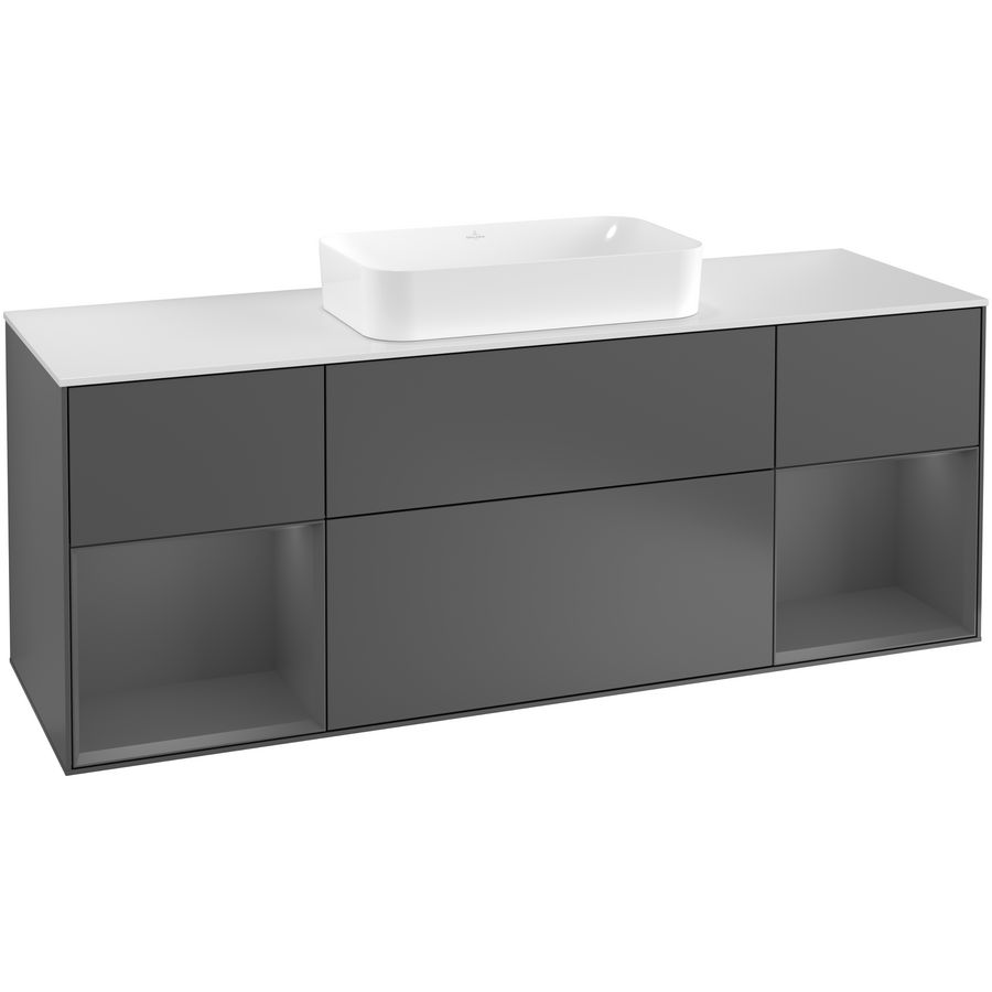 Wastafelonderkast Finion 1600x603x501mm Antr. Matt Lacquer G331GKGK